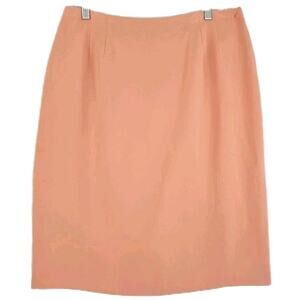 Vintage Talbots~Woman Size 14~Light Peach 100% Silk Pensil Skirt Fully Lined NWT